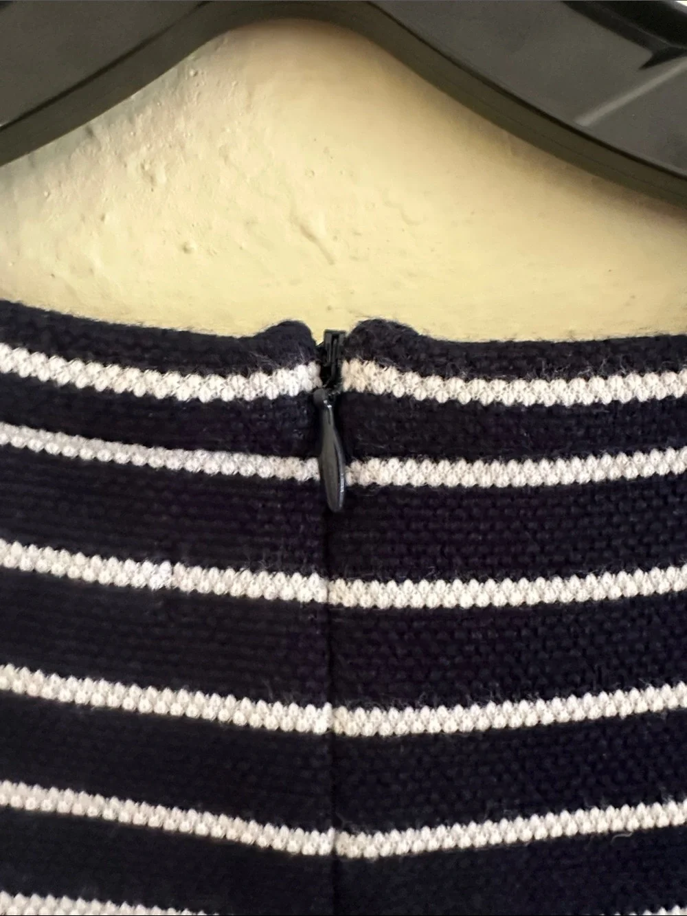 Girls Navy and White Striped Knit Dress EUC